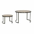 Deluxdesigns DS 7 x 10.5 & 10.5 x 15.75 in. Iron & MDF Pedestal, Brown - Set of 2 DE3580267